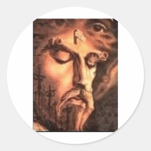 イエスの複数顔 ラウンドシール (正面)
