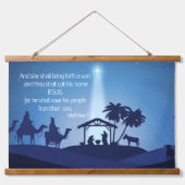 イエスの誕生ウッドトップウォールタペストリー 吊り下げ型タペストリー (正面)