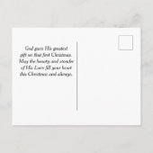 イエスの誕生日を祝う、クリスマスの降誕 ポストカード (裏面)