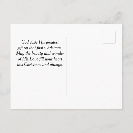 イエスの誕生日を祝う、クリスマスの降誕 ポストカード (裏面)