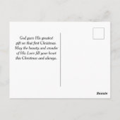 イエスの誕生日を祝う、クリスマスの降誕 ポストカード (裏面)