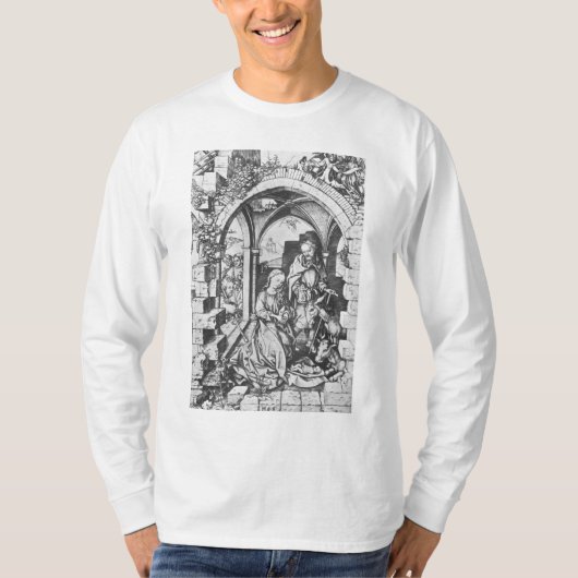 イエスの誕生(Martin Schongauer著) Tシャツ (正面)