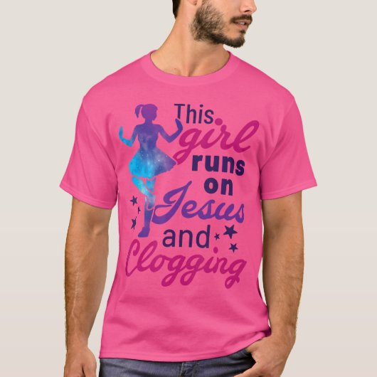 イエスの走女の子と詰まり方が可愛い Tシャツ (正面)