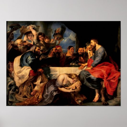 イエスの足でシモンとマリア・マグダレネの饗宴 ポスター (正面)