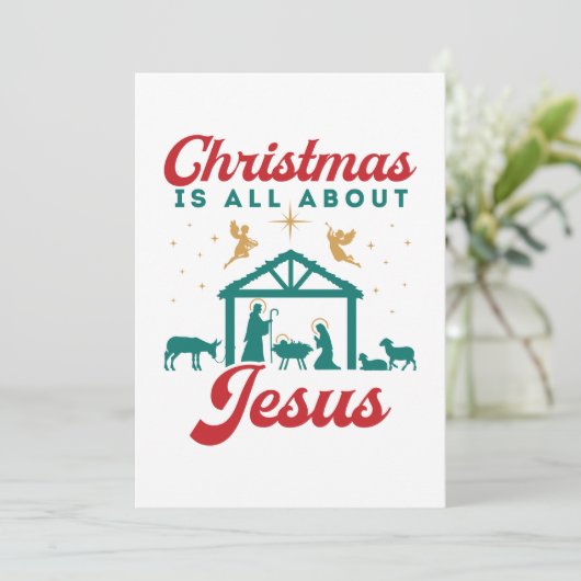 イエスの降誕を描いたクリスマスディスプレイ シーズンカード (スタンド正面)