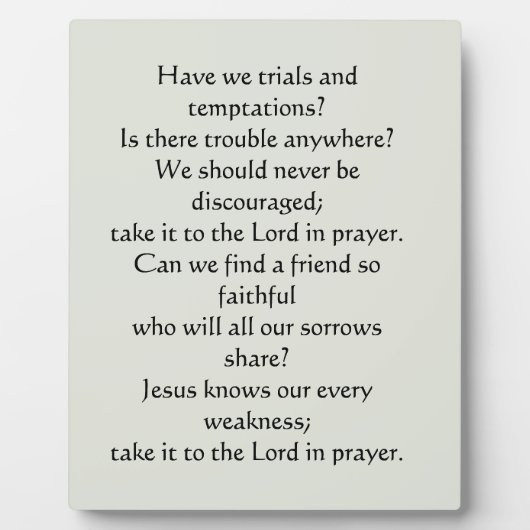 イエスの額に友人が フォトプラーク (正面)