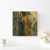 イエスはあなたのドア6aをノックする スクエア壁時計 (ホーム)