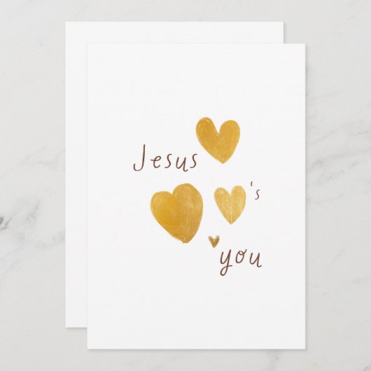 イエスはあなたを愛しています。招待状 発表 カード (正面/裏面)