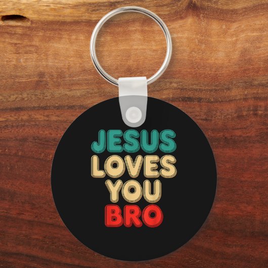 イエスはあなたを愛しているよ、兄さん キリスト教 信仰 ユーモア キーホルダー (正面)