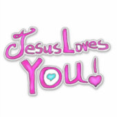 イエスはあなたを愛している ピンク シール (正面)