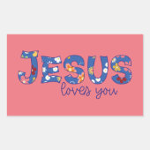 イエスはあなたを愛している 長方形シール (正面)