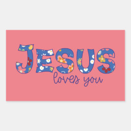 イエスはあなたを愛している 長方形シール