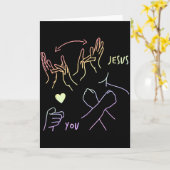 イエスはあなたを愛している ASL 手話 キリスト教 信仰 カード (黄色い花)