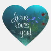 イエスはあなたを愛してる！シール ハートシール (正面)