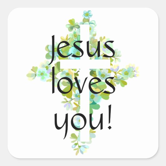 イエスはあなたを愛してる! スクエアシール (正面)