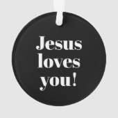 イエスはあなたを愛してる！ |レトロモダン型スタイル オーナメント (裏面)