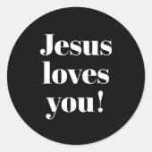 イエスはあなたを愛してる! |レトロモダン型スタイル ラウンドシール (正面)