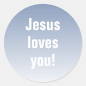 イエスはあなたを愛してる！任意の色グラデーション ラウンドシール (正面)