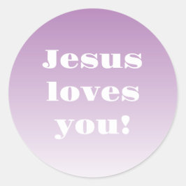 イエスはあなたを愛してる！任意の色グラデーション ラウンドシール