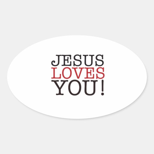 イエスはあなたを愛してる! 楕円形シール (正面)
