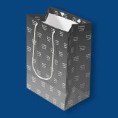 イエスはあなたを愛してる！ |白黒グラデーション ミディアムペーパーバッグ