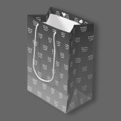 イエスはあなたを愛してる！ |白黒グラデーション ミディアムペーパーバッグ