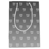 イエスはあなたを愛してる！ |白黒グラデーション ミディアムペーパーバッグ (正面)