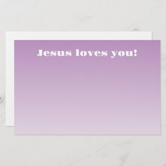 イエスはあなたを愛してる！ |紫グラデーション 便箋 (正面/裏面)
