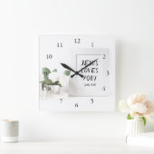 イエスはあなたを愛してる!John 3:16、聖なる書物、 経典リファレンス スクエア壁時計 (ホーム)