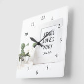 イエスはあなたを愛してる!John 3:16、聖なる書物、 経典リファレンス スクエア壁時計 (傾斜)