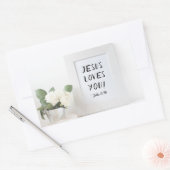 イエスはあなたを愛してる!John 3:16、聖なる書物、 経典リファレンス 長方形シール (封筒)