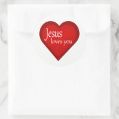 イエスはあなたを愛するハート肯定ステッカー ラウンドシール (バッグ)
