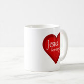 イエスはあなたを愛するハート肯定マグカップ コーヒーマグカップ (正面右)