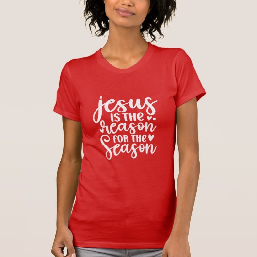 イエスはこの季節の理由です クリスチャン Tシャツ (正面)
