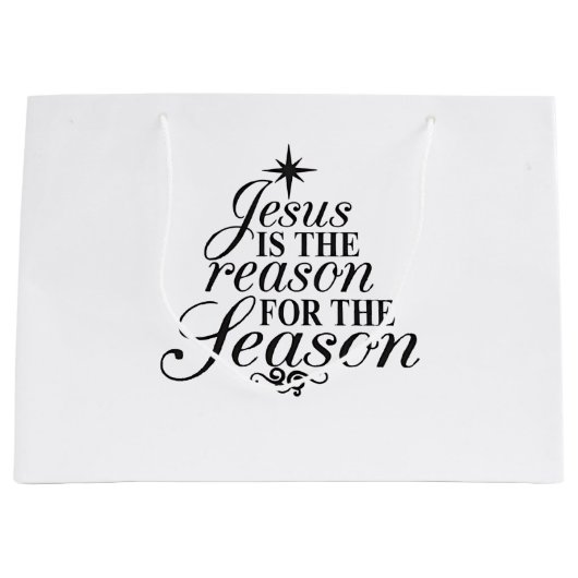 イエスはこの季節の理由 クリスマス ラージペーパーバッグ (正面)