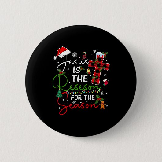 イエスはこの季節の理由 クリスマス Xmas 缶バッジ (正面)