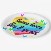 イエスはこの3年前の誕生日デザイン ペーパープレート (アングル)