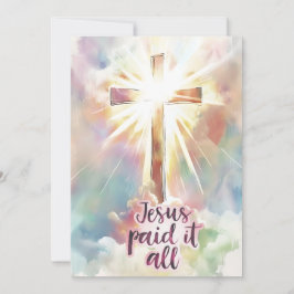 イエスはすべてのキリスト教賛美歌イースターフラットカードを支払った