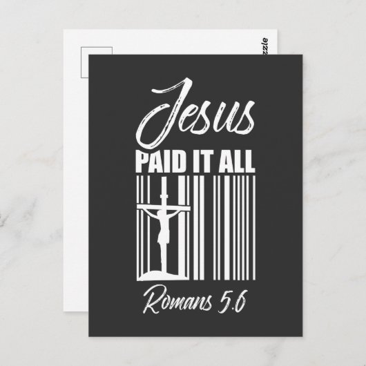 イエスはすべての価格バーコードを支払ったキリスト教徒 ポストカード (正面/裏面)