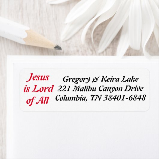 イエスはすべての差出人住所ラベルの主である ラベル (インサイチュ)