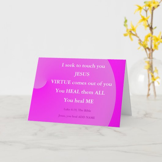 イエスはすべての聖なる書物、 経典カードを癒した カード (黄色い花)