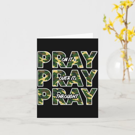 イエスはそれについて祈れ それの上に祈れ カモフラージュ フェイス クロス を通して祈れ カード (黄色い花)