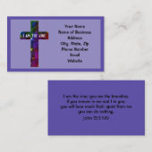 イエスはつる植物十字架と葡萄の聖句である 名刺 (正面/裏面)