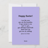 イエスはぶどうの木の十字架とブドウの聖書の詩 シーズンカード (裏面)