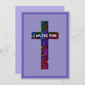 イエスはぶどうの木の十字架とブドウの聖書の詩 シーズンカード (正面/裏面)