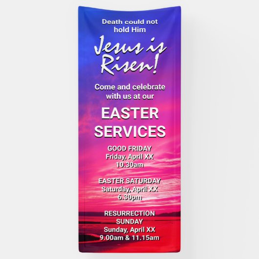 イエスはイースターカスタム教会の礼拝を復活させた 横断幕 (縦)