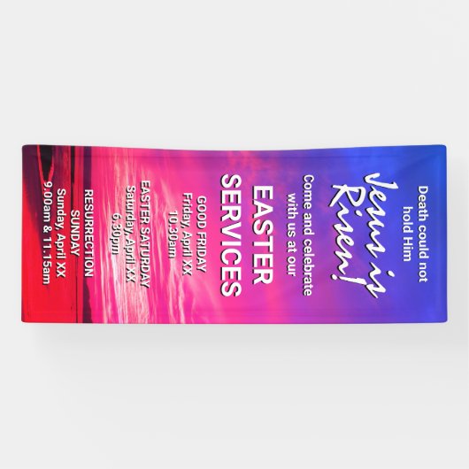 イエスはイースターカスタム教会の礼拝を復活させた 横断幕 (横)