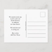 イエスはイースター教会のサービス招待状を復活させた インビテーションポストカード (裏面)