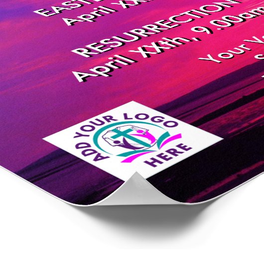 イエスはイースター教会のサービス招待状を復活させた ポスター (角)