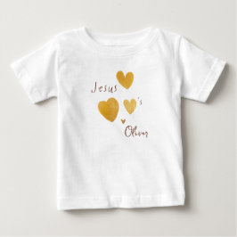 イエスはカスタムネームの赤ちゃんTシャツを愛しています モダン ベビーTシャツ